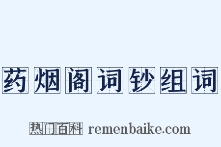 药烟阁词钞组词是什么意思的图片